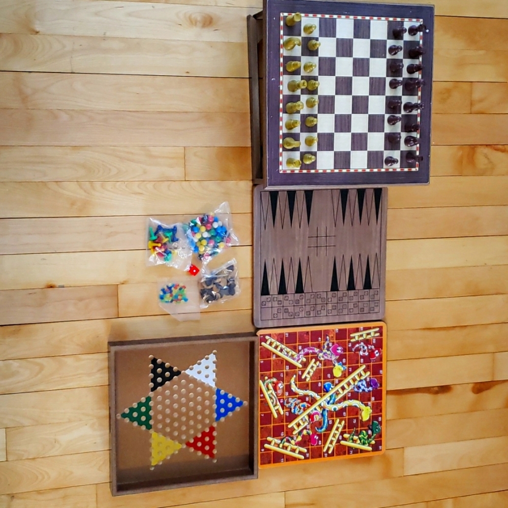 6 in 1 board game set